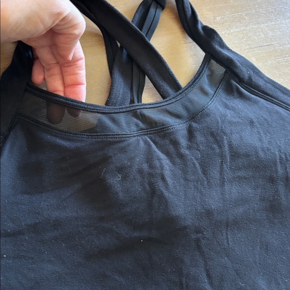 Lululemon Black Mesh Inset Crossback Workout Tank, Black - Picture 7 of 10